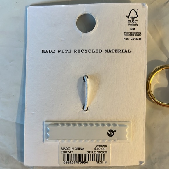 Nautical Stacking Ring Set of 3 Madewell Gold Pearl - Picture 4 of 4